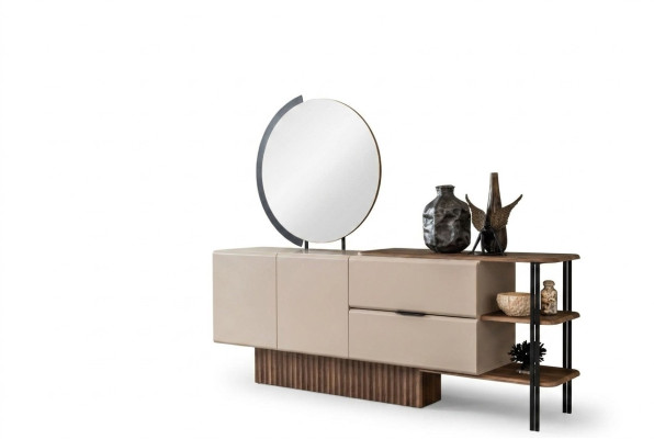 Garnitur dressoir met spiegel beige houten kast kast houten design