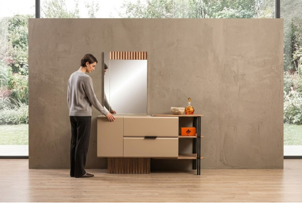 Kaptafel Kaptafel Consolentafel Hout Slaapkamer Beige Modern