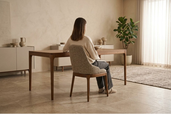 Groep stoelen keukenstoelen eetkamerstoelen Beige 6-delig Moderne stof