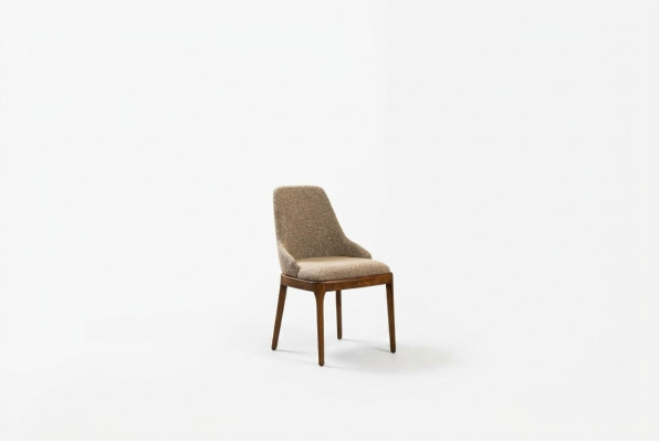 Groep stoelen keukenstoelen eetkamerstoelen Beige 6-delig Moderne stof