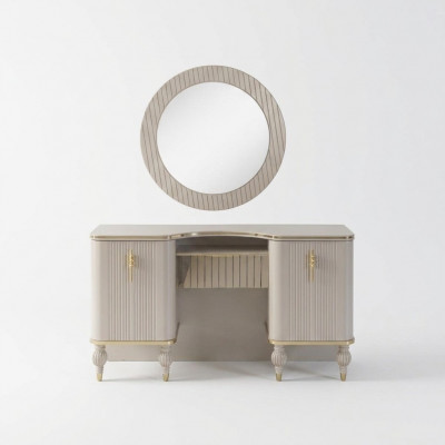 Beige make-uptafel ontwerper kaptafel kaptafel cosmetische tafel console spiegel