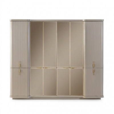 Beige kledingkast Kapstok Slaapkamer Houten kast Meubels