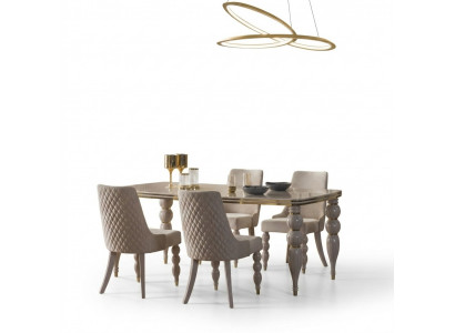 Beige eettafel Luxe houten tafel Design eetkamermeubels Nieuw