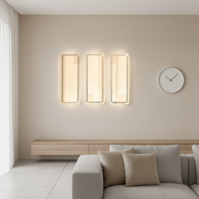 Gouden moderne spiegelset wandspiegel kaptafel spiegels 3-delig