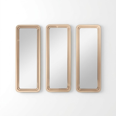 Gouden moderne spiegelset wandspiegel kaptafel spiegels 3-delig