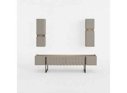 Moderne woonkamer houten meubels Designer TV-kast x2 Wandplanken 3-delige set