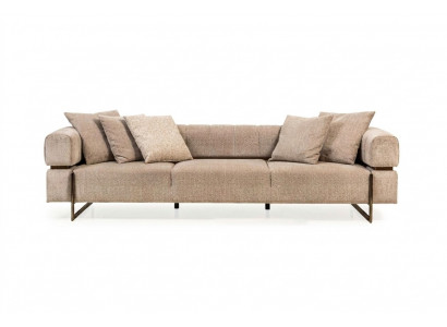 Beige vierzitsdesignerstoffenbankstel bankstellen voor in de woonkamer.