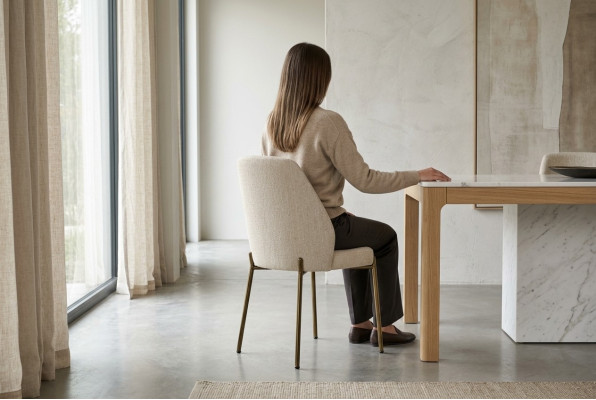 Exclusieve beige eetkamerstoelen Compleet x6 gestoffeerde keukenstoelen set