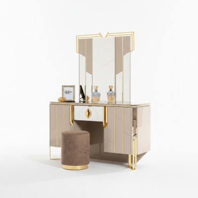 Kaptafel Spiegel Kaptafel Make-up console Console tafel Beige