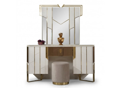 Witte make-uptafelspiegel kaptafel make-upconsole consoletafel