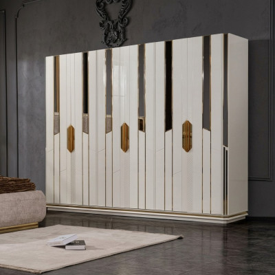 Garderobekast Kledingkast Houten kast Moderne kast Wit