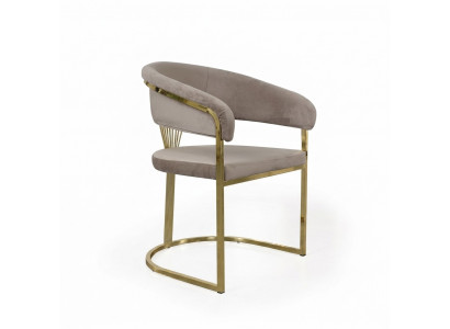 Complete eetkamerstoelen stoelen eetkamerstoelen 6-delig Beige Luxe Goud