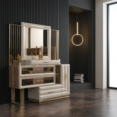 Kaptafel Kaptafel make-up console console tafel Beige meisje