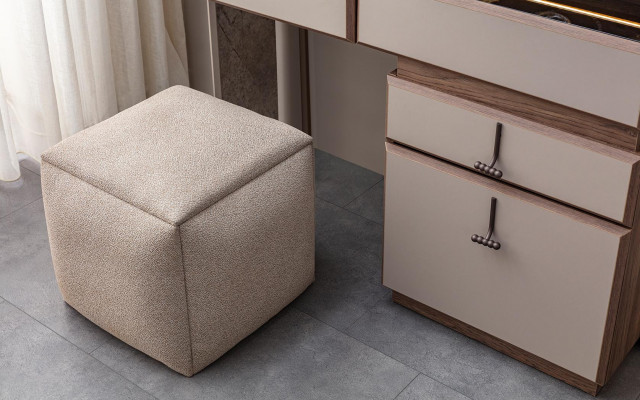 Garnituur Kaptafel Make-uptafel Spiegel Console Tafel Grijs 3-delig