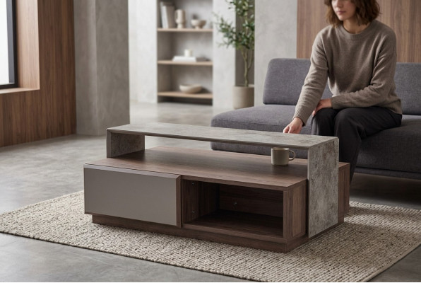 Salontafel Koffietafel Bijzettafel Tafel Woonkamer Grijs