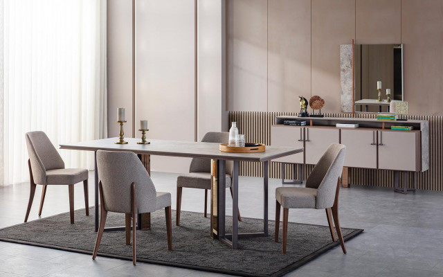 Eetkamerstoelen Keukenstoelen Houten stoelen Set van 6 Stoelen Hout Grijs