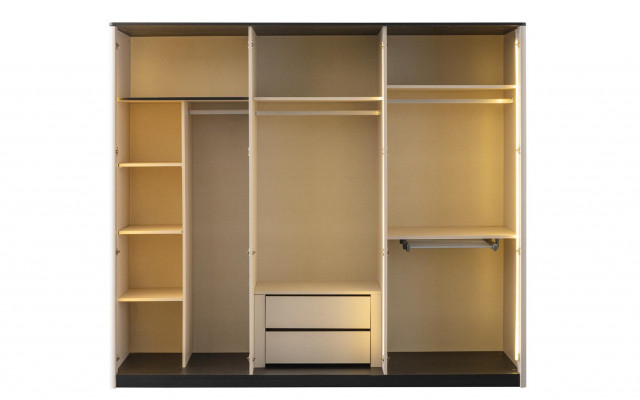 Kast Kledingkast Kapstok Moderne houten kast Grijs