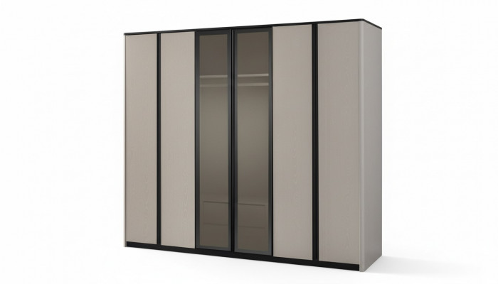 Kast Kledingkast Kapstok Moderne houten kast Grijs