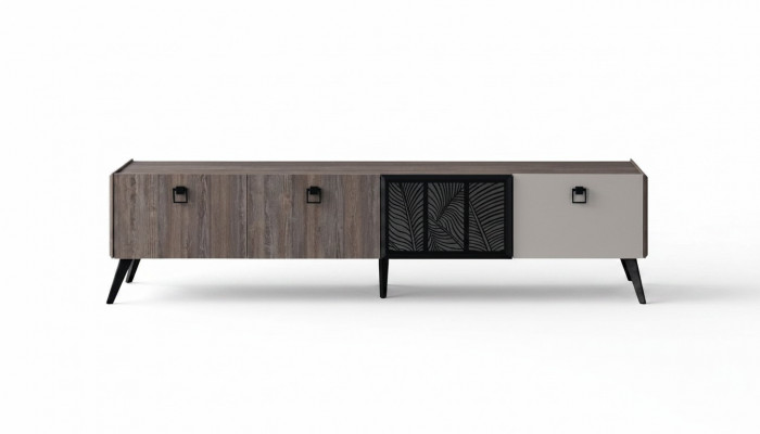 Dressoir woonkamer tv-standaard RTV laag sideboard kast hout grijs commode
