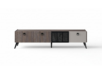 Dressoir woonkamer tv-standaard RTV laag sideboard kast hout grijs commode