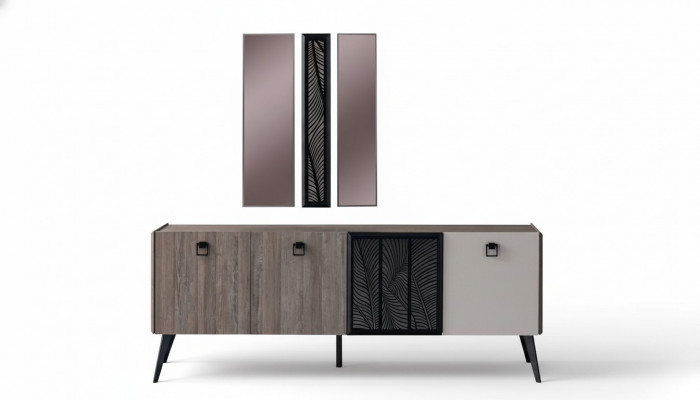Dressoir met spiegel groep houten kast kast eetkamer