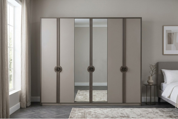 Kledingkast Garderobekast Kast Moderne houten kast Grijs