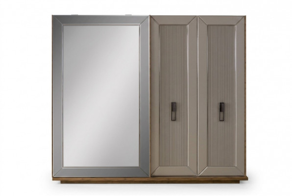 Garderobekast Kast Spiegel Houten kast Beige