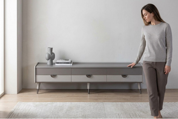 Grijze dressoir Designer woonkamer TV-standaard RTV Lowboard meubels Nieuw