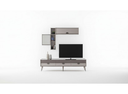 Beige woonkamer dressoir Stevige tv-standaard Laag dressoir Luxe rekken