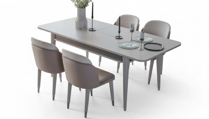 Luxe Uitschuifbare Tafel Ontwerper Moderne Eetkamer Textiel Stoelen