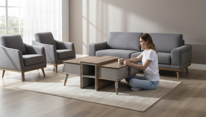 Moderne bruine salontafel Koffietafel Designer bijzettafel