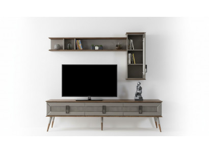 Moderne bruine woonkamer meubels Stevig dressoir Designer boekenplank 2-delig