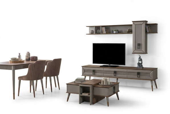 Designer woonkamerset TV-meubel houten rekken salontafel RTV nieuw