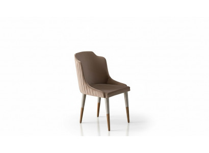 Bruine eetkamerstoelen set van 6 stuks keukenstoelen stoffen eetkamerstoelen