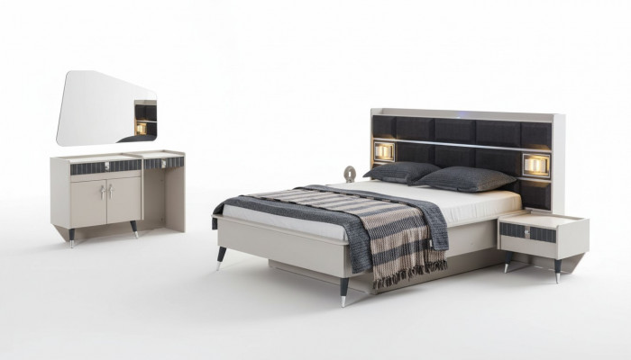 Slaapkamer set Luxe bed Ontwerper kaptafel Console 5-delige set