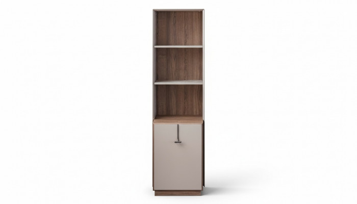 Moderne boekenkast Designer staande boekenrek Beige kantoorkast Boekenkast