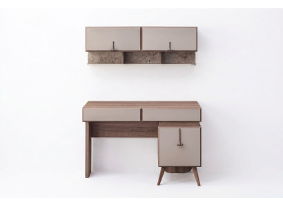 Beige bureau Luxe kantoortafel Wandkast Computertafel Set