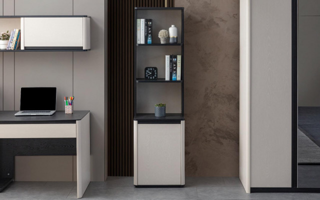 Wit-zwarte boekenkast Designer boekenplank Kinder staand rek
