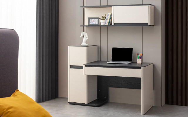 Witte Moderne Bureau Ontwerper Kinder Computerbureau Wandkast