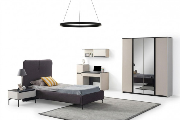 Volledige kinderkamer meubels Bed Nachtkastje Bureau Kledingkast