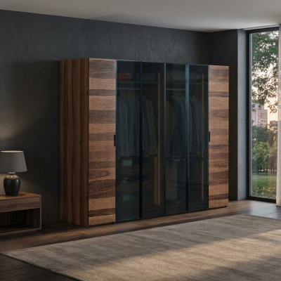 Moderne slaapkamer kledingkast ontworpen glazen kast luxe meubels