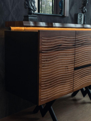Exclusieve kaptafel spiegel hout make-uptafel bruine luxueuze console