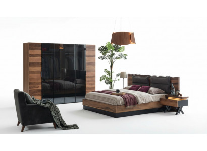 Moderne slaapkamer meubel Designer bed 2x nachtkastjes kledingkast
