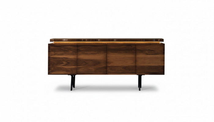 Ontwerper Bruine houten ladekast Luxueus dressoir Eetkamer houten kast