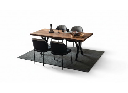 Exclusieve houten eettafel Moderne 6x gestoffeerde eetkamerstoelen set