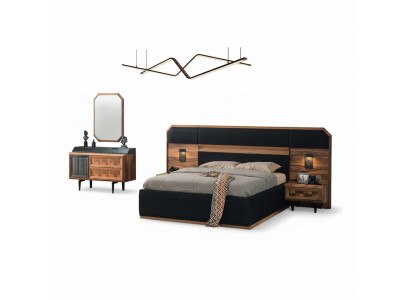 Unieke slaapkamer meubels bedframe luxe nachtkastjes console