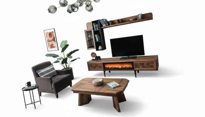 Woonkamer Exclusieve set Designer TV-standaard Lowboard Salontafel