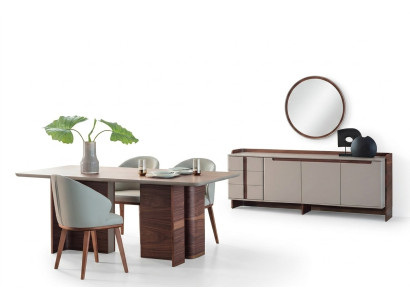 Exclusieve eetkamer meubelen Robuuste eettafel Designer dressoir Stoelen