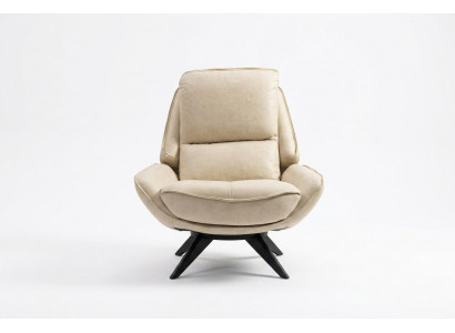 Beige leren fauteuil Woonkamer Clubsessel Ontwerp Éénzitter Luxe meubels