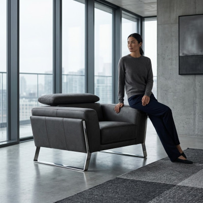 Woonkamer Zwarte fauteuil clubstoel Relaxfauteuil Metalen éénpersoons Nieuw  Woonkamer Zwarte fauteuil clubstoel Relaxfauteuil Metalen éénpersoons Nieuw